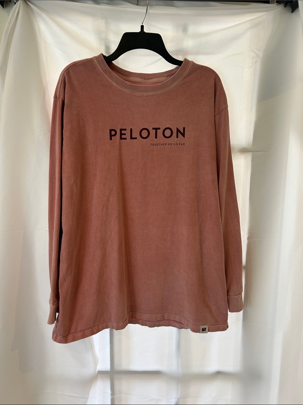 Peloton interactive muted pink long sleeve active shirt cotton ladies XL USA - Picture 2 of 11